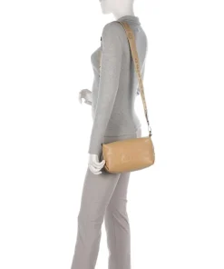 Elvira Lamb SF Verna S Umhängetasche genarbtes Leder beige