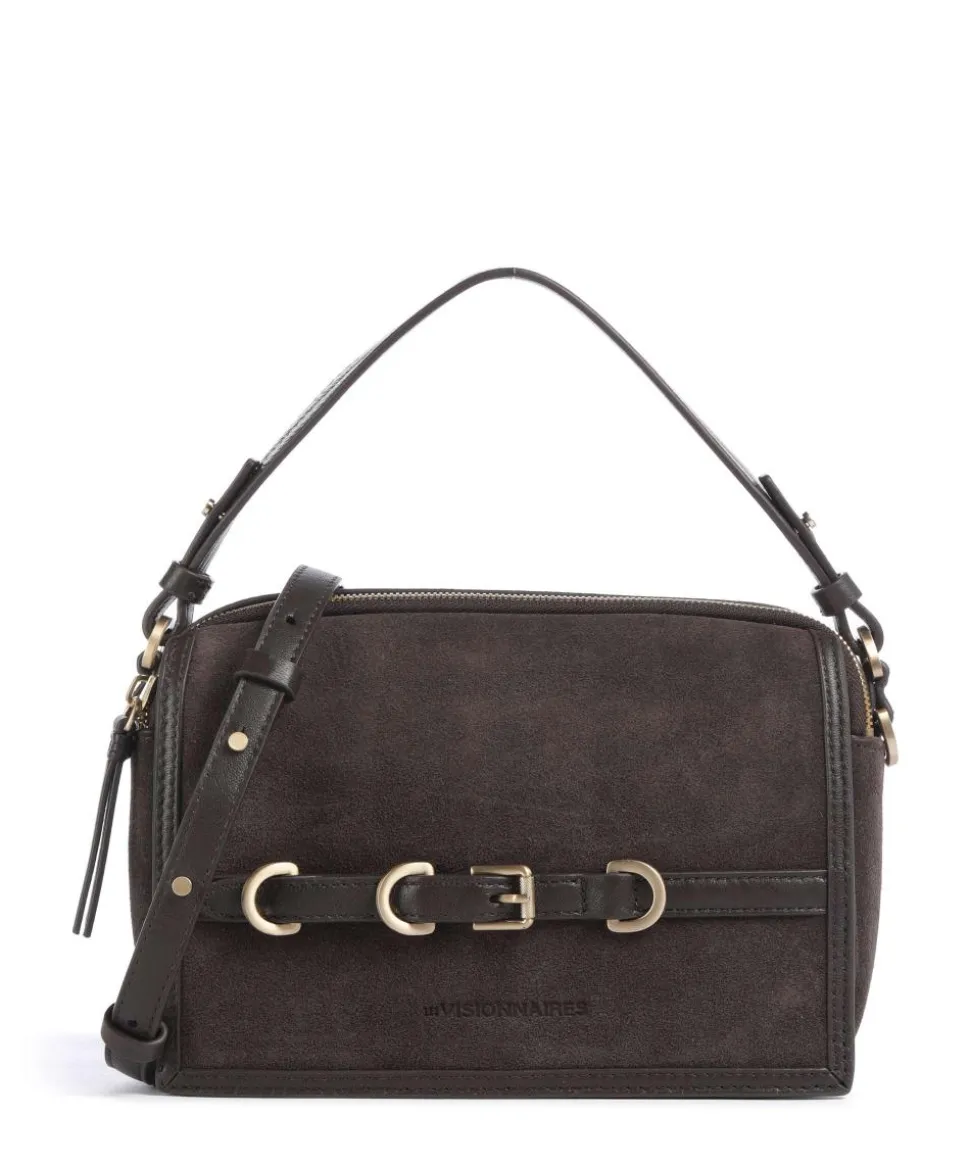 Emily Cozy Umhängetasche aufgerautes Leder dunkelbraun