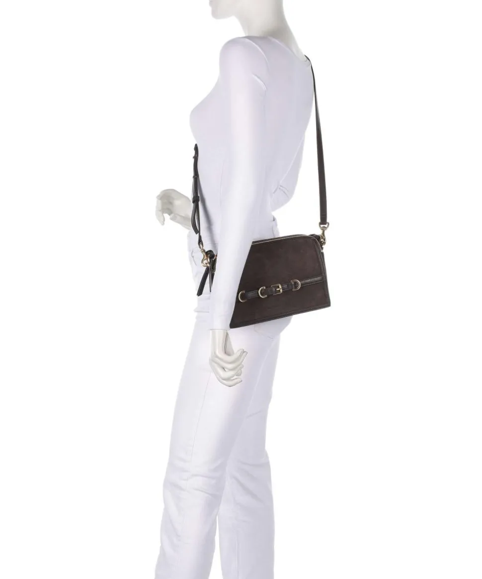 Emily Cozy Umhängetasche aufgerautes Leder dunkelbraun