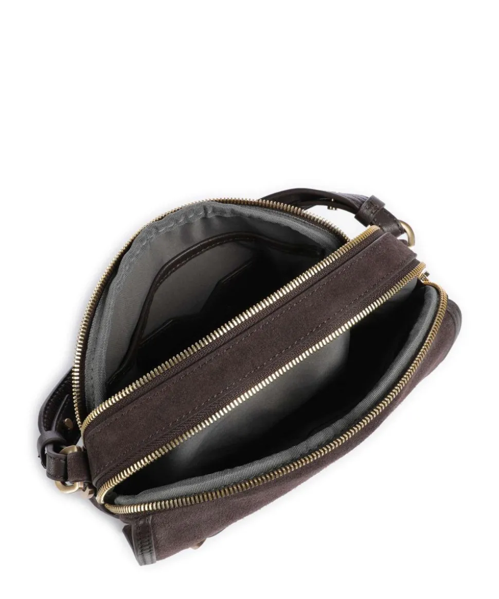 Emily Cozy Umhängetasche aufgerautes Leder dunkelbraun