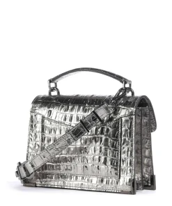 Emily Umhängetasche geprägtes Rindsleder silber