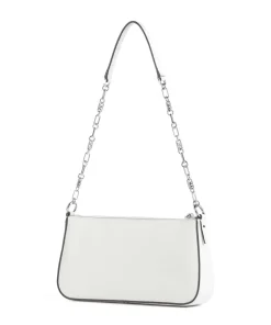 Empire Schultertasche fein genarbtes Leder weiß