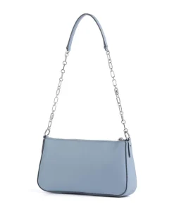 Empire Schultertasche fein genarbtes Leder blaugrau