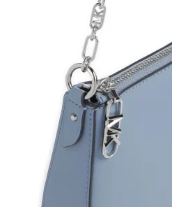 Empire Schultertasche fein genarbtes Leder blaugrau