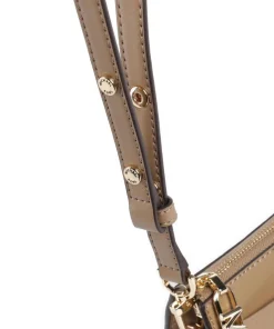 Empire Schultertasche genarbtes Leder braun