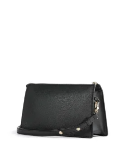 Empire Schultertasche genarbtes Leder schwarz