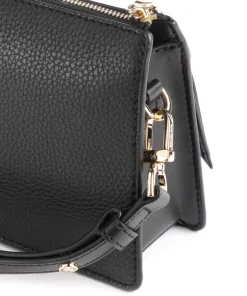 Empire Schultertasche genarbtes Leder schwarz