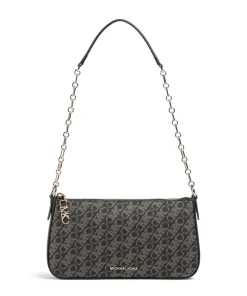 Empire Schultertasche Lederimitat schwarz/gold