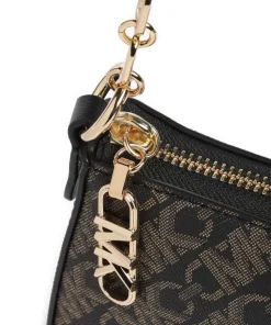 Empire Schultertasche Lederimitat schwarz/gold