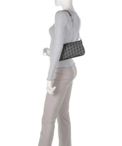 Empire Schultertasche Lederimitat schwarz