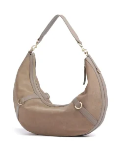 Enya Cozy Beuteltasche aufgerautes Leder beige