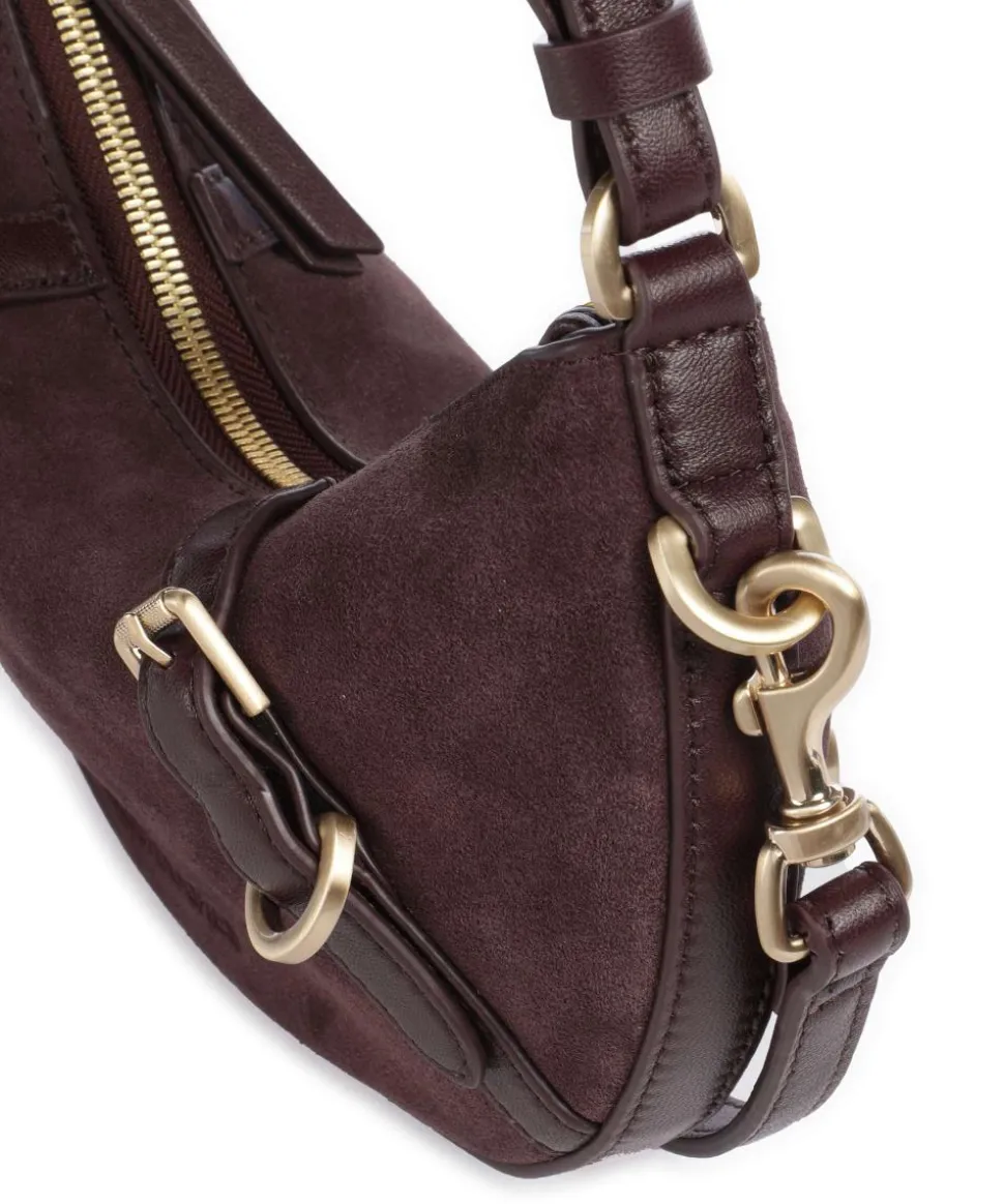 Enya Cozy Mini Schultertasche aufgerautes Leder wein