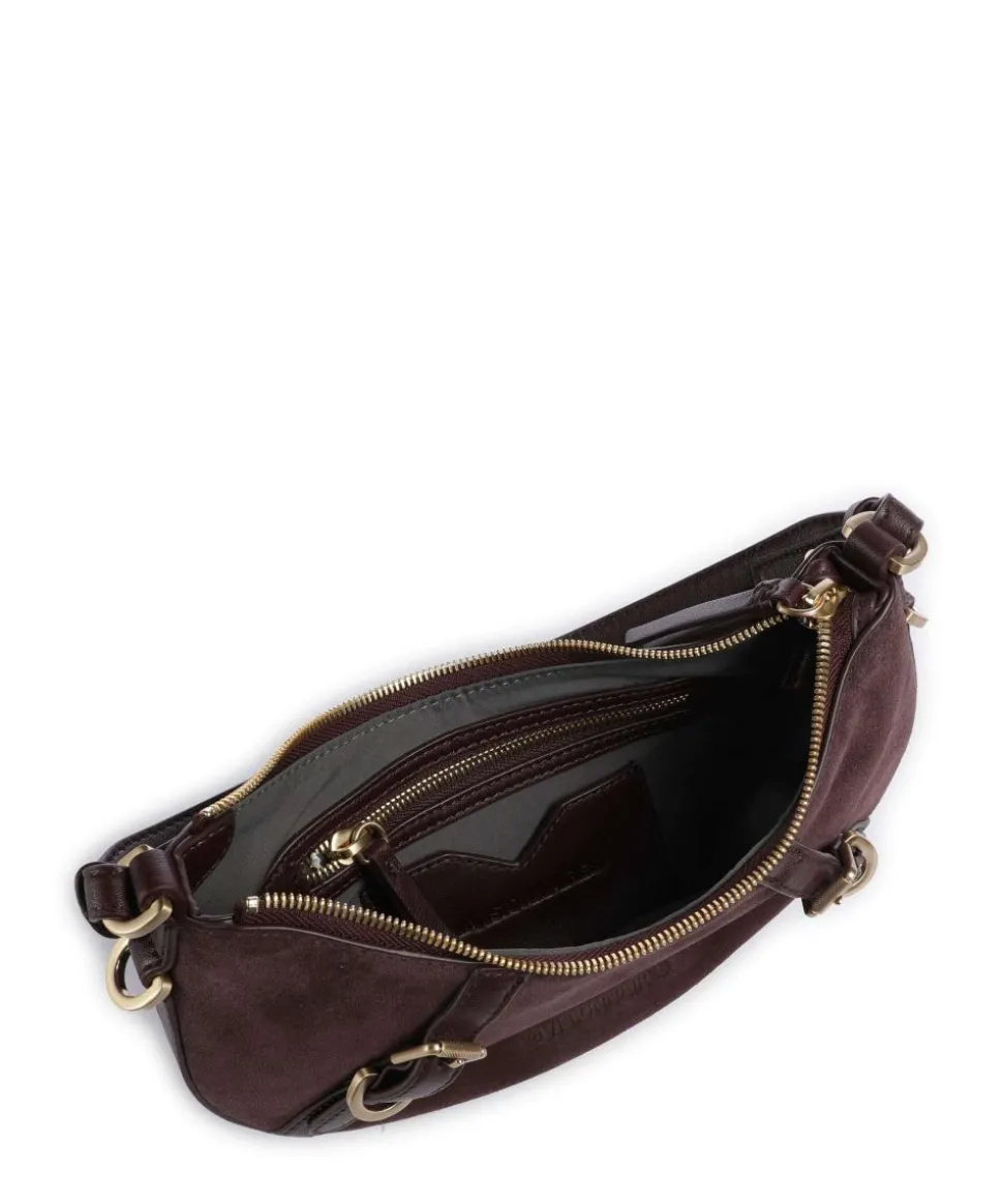 Enya Cozy Mini Schultertasche aufgerautes Leder wein