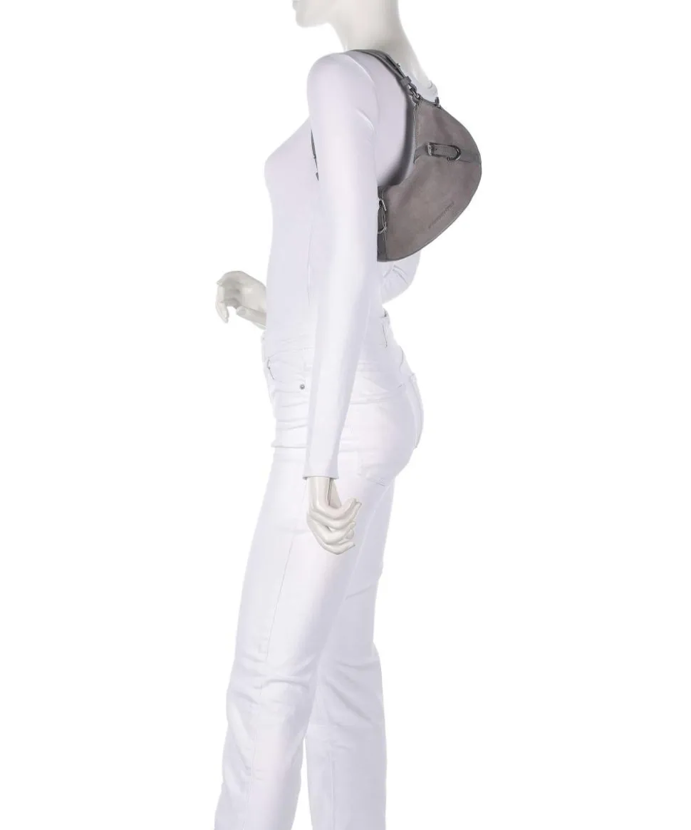 Enya Cozy Mini Schultertasche aufgerautes Leder grau