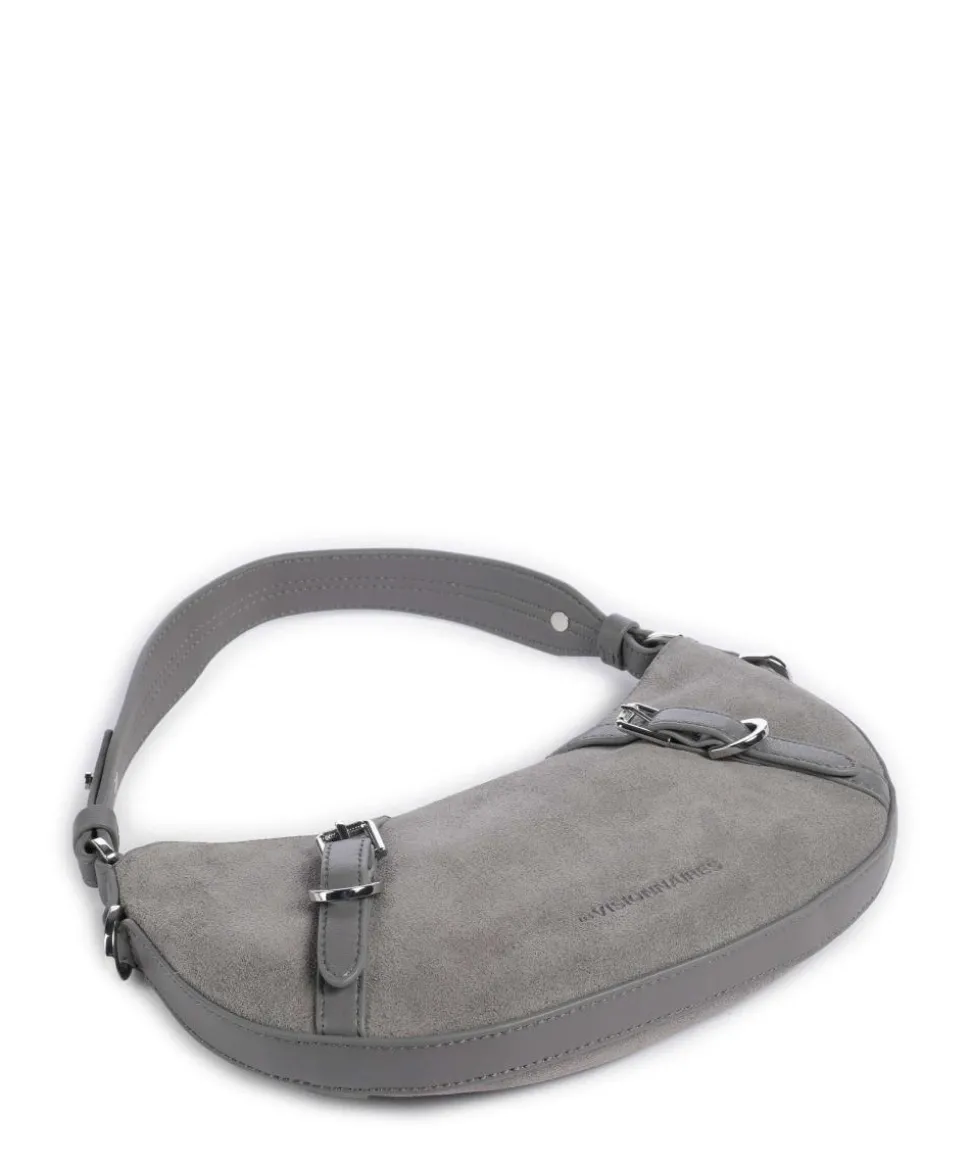Enya Cozy Mini Schultertasche aufgerautes Leder grau