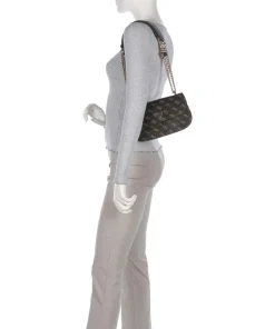 Erica Eco Schultertasche Lederimitat dunkelbraun