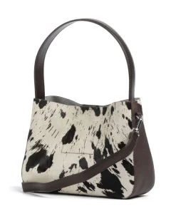 Esa Schultertasche Fell, fein genarbtes Rindsleder mehrfarbig