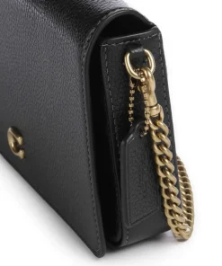 Essential Umhängetasche genarbtes Leder schwarz