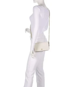 Essential Umhängetasche genarbtes Leder elfenbein