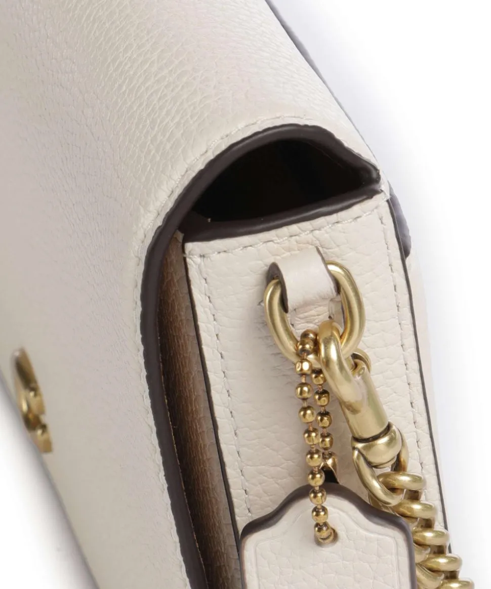 Essential Umhängetasche genarbtes Leder elfenbein