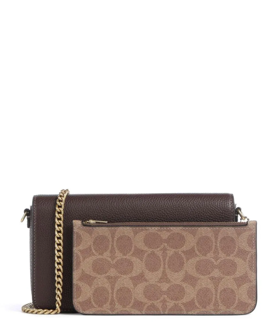 Essential Umhängetasche genarbtes Leder dunkelbraun