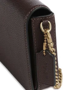 Essential Umhängetasche genarbtes Leder dunkelbraun