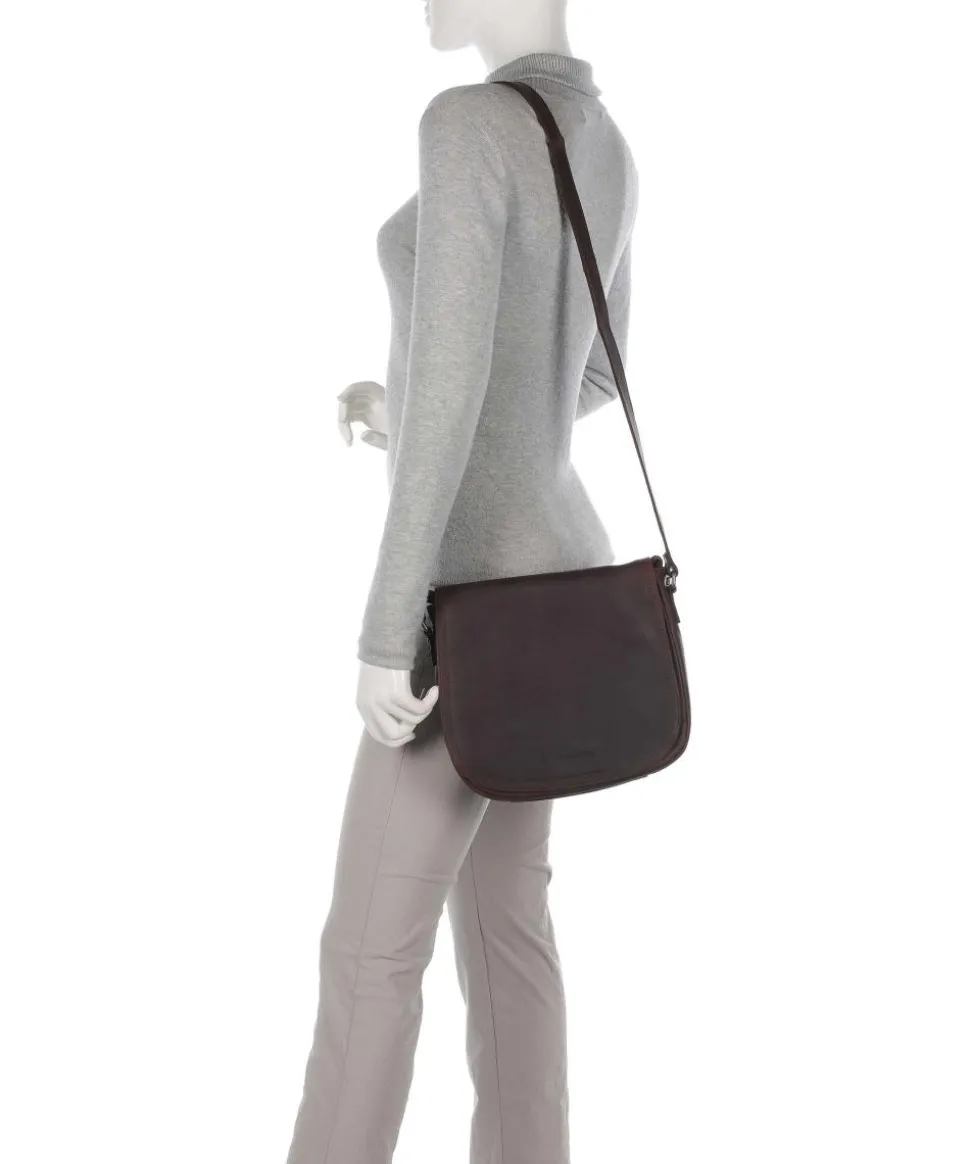 Everglades Umhängetasche Pull-Up Rindsleder dunkelbraun