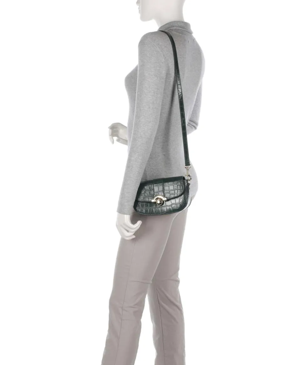 Exotic Croco CN Umhängetasche geprägtes Rindsleder dunkelgrün