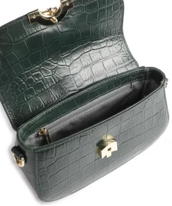 Exotic Croco CN Umhängetasche geprägtes Rindsleder dunkelgrün