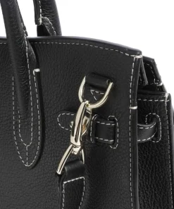 Farah L Handtasche genarbtes Rindsleder schwarz