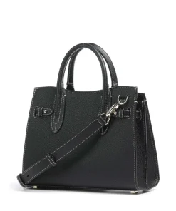 Farah M Handtasche genarbtes Rindsleder schwarz