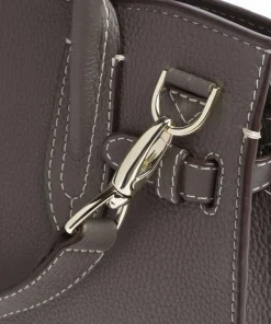 Farah M Handtasche genarbtes Rindsleder taupe