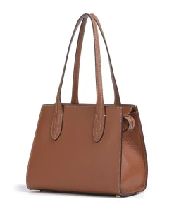 Farah M Schultertasche genarbtes Rindsleder braun