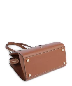 Farah M Schultertasche genarbtes Rindsleder braun