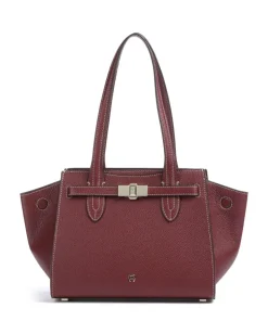 Farah M Schultertasche genarbtes Rindsleder wein