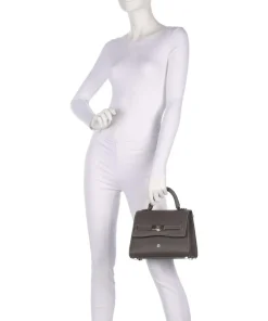 Farah S Handtasche genarbtes Rindsleder taupe