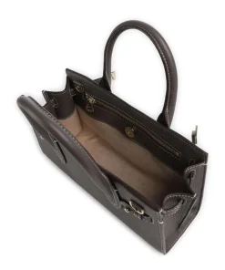 Farah S Handtasche genarbtes Rindsleder taupe