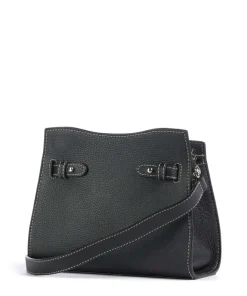 Farah S Umhängetasche genarbtes Rindsleder schwarz