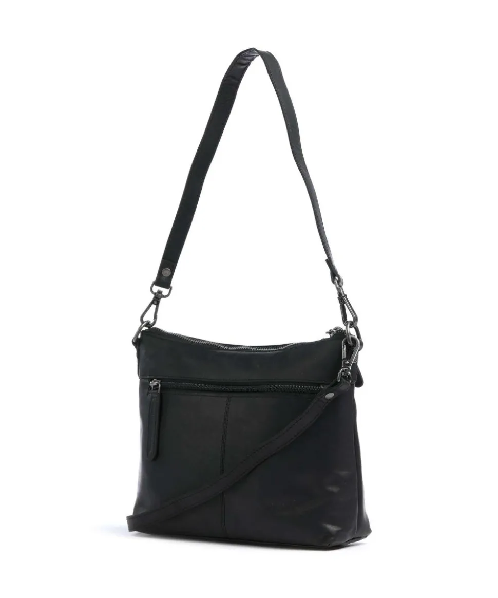 Faro Schultertasche Pull-Up Rindsleder schwarz