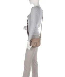 Fashion Favorites Umhängetasche genarbtes Leder taupe