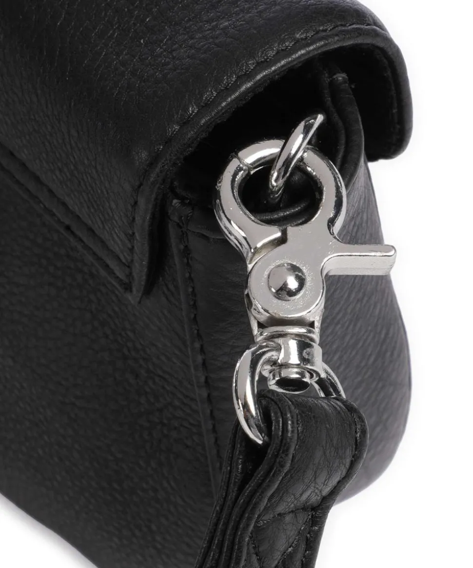 Fashion Favorites Umhängetasche genarbtes Leder schwarz