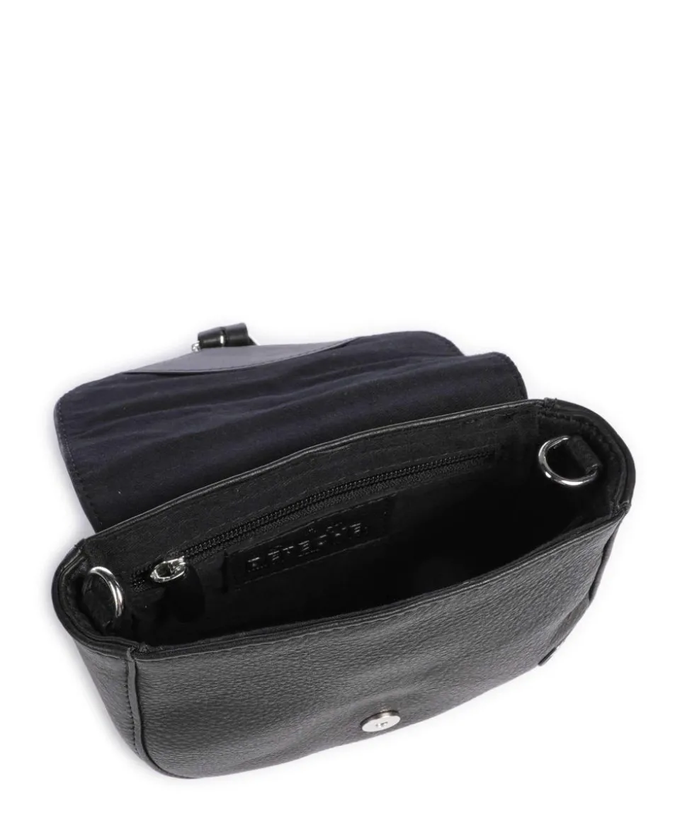 Fashion Favorites Umhängetasche genarbtes Leder schwarz