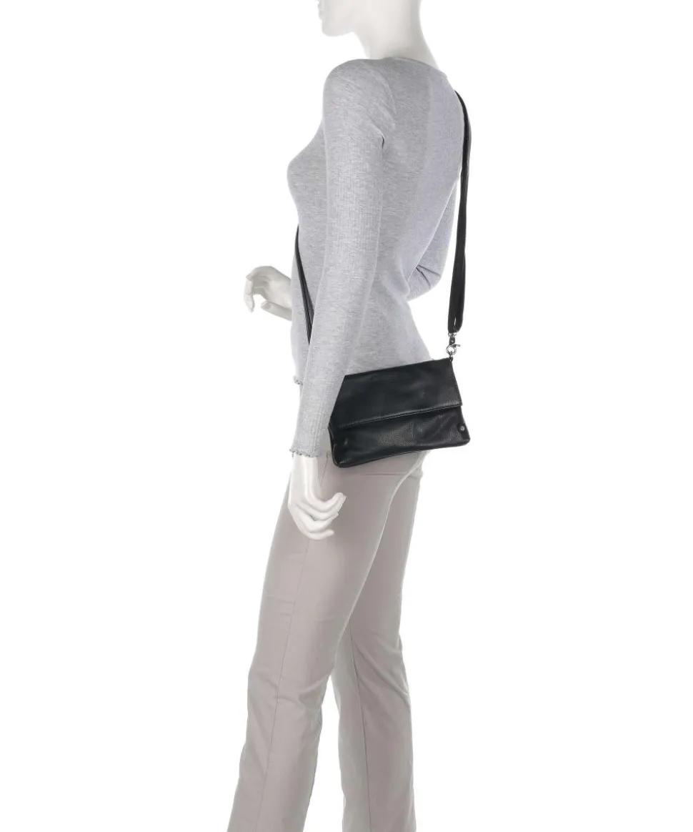 Fashion Favourites Umhängetasche Schafsleder schwarz