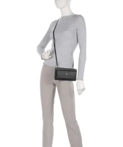 Fashion Geldbörse genarbtes Leder schwarz