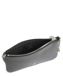 Fashion Schultertasche genarbtes Rindsleder schwarz