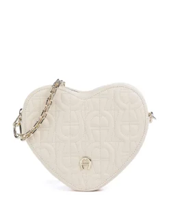 Fashion Umhängetasche fein genarbtes Rindsleder creme