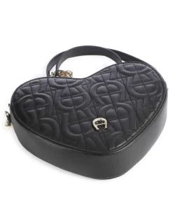 Fashion Umhängetasche fein genarbtes Rindsleder schwarz