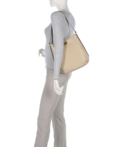 Federica Beuteltasche fein genarbtes Rindsleder beige