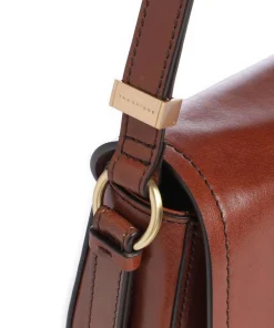 Federica Schultertasche fein genarbtes Rindsleder braun