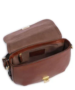 Federica Schultertasche fein genarbtes Rindsleder braun